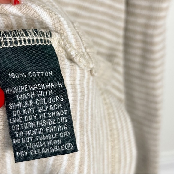 Todd & Gunn Beige White Striped Riverlands Sweatshirt 1/4 Zip 100% Cotton Size M - Picture 6 of 12